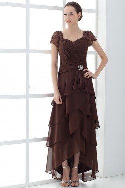 A-Line Short Sleeve Chiffon Mother of the Bride Dresses M010083