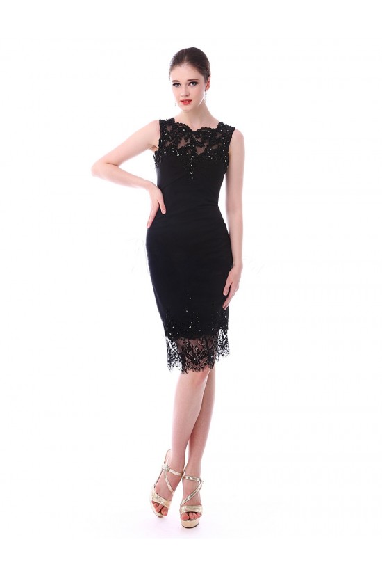 Short Sheath Beaded Applique Black Mother of the Bride Dresses M010084 Short Sheath Beaded Applique Black Mother of the Bride Dresses M010084
