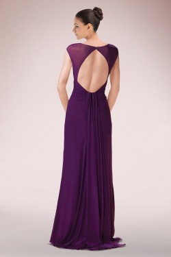 Sheath V-Neck Long Chiffon Mother of the Bride Dresses M010089
