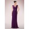 Sheath V-Neck Long Chiffon Mother of the Bride Dresses M010089
