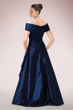 A-Line Off-the-Shoulder Beaded Applique Long Mother of the Bride Dresses M010092