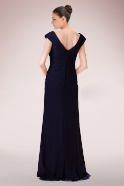 Sheath Off-the-Shoulder Beaded Long Mother of the Bride Dresses M010095