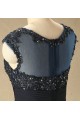 A-Line Beaded Applique Long Chiffon Mother of the Bride Dresses M010097