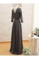 A-Line 3/4 Sleeve Lace and Chiffon Long Mother of the Bride Dresses M010099 A-Line 3/4 Sleeve Lace and Chiffon Long Mother of the Bride Dresses M010099