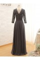 A-Line 3/4 Sleeve Lace and Chiffon Long Mother of the Bride Dresses M010099 A-Line 3/4 Sleeve Lace and Chiffon Long Mother of the Bride Dresses M010099