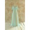 A-Line Beaded Short Sleeve Long Chiffon Mother of the Bride Dresses M010100