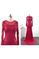 Trumpet/Mermaid Long Sleeve Beaded Applique Lace Long Mother of the Bride Dresses M010103