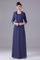 A-Line Square Floor-Length 3/4 Sleeve Beading Mother of the Bride Dresses with A Jacket 2040004