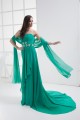 A-Line Strapless Sleeveless Court Train Beaded Chiffon Mother of the Bride Dresses with A Wrap 2040005