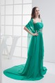 A-Line Strapless Sleeveless Court Train Beaded Chiffon Mother of the Bride Dresses with A Wrap 2040005