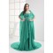 A-Line Strapless Sleeveless Court Train Beaded Chiffon Mother of the Bride Dresses with A Wrap 2040005