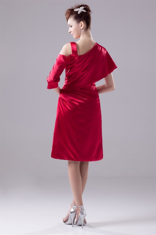 Asymmetrical A-Line Elastic Woven Satin Mother of the Bride Dresses 2040006