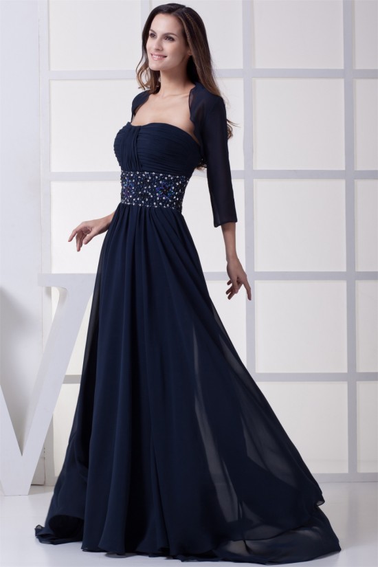 A-Line Chiffon Beading Floor-Length Mother of the Bride Dresses with A Jacket 2040009