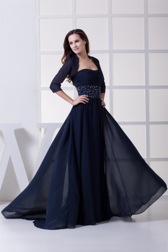 A-Line Chiffon Beading Floor-Length Mother of the Bride Dresses with A Jacket 2040009