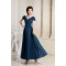 Beading Short Ankle-Length V-Neck Chiffon Silk like Satin Mother of the Bride Dresses 2040017