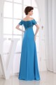 Beading Short Sleeve Chiffon Silk like Satin A-Line Mother of the Bride Dresses 2040018