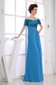 Beading Short Sleeve Chiffon Silk like Satin A-Line Mother of the Bride Dresses 2040018