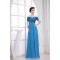 Beading Short Sleeve Chiffon Silk like Satin A-Line Mother of the Bride Dresses 2040018