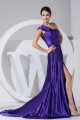 A-Line One-Shoulder Ruffles Brush Sweep Train Mother of the Bride Dresses 2040023