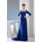 Brush Sweep Train Square Chiffon Long Blue Mother of the Bride Dresses 2040024