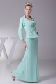 Chiffon Silk like Satin 3/4 Sleeve Straps Mother of the Bride Dresses 2040029