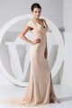 Chiffon Silk like Satin Puddle Train Short Sleeve V-Neck Mother of the Bride Dresses 2040031