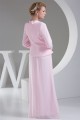 Chiffon Silk like Satin Sheath/Column Ruffles Long Sleeve Mother of the Bride Dresses 2040034