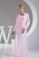 Chiffon Silk like Satin Sheath/Column Ruffles Long Sleeve Mother of the Bride Dresses 2040034