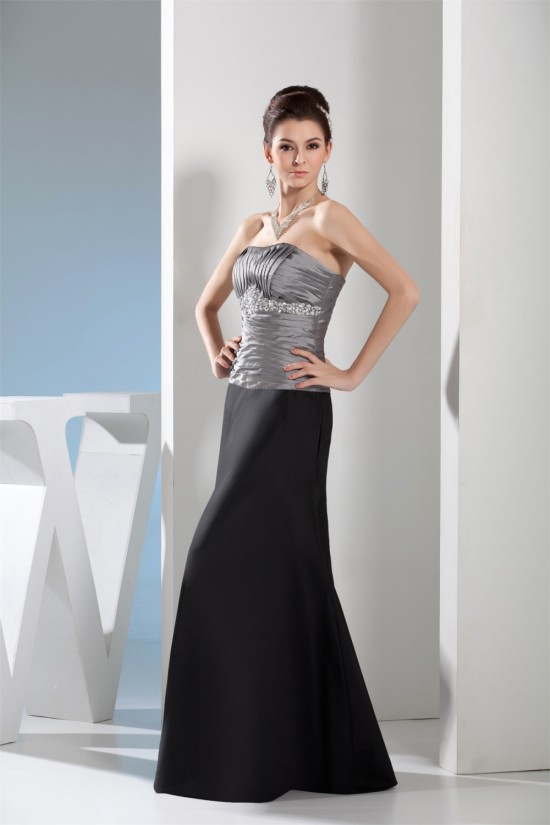 Sheath/Column Floor-Length Taffeta Strapless Mother of the Bride Dresses 2040039