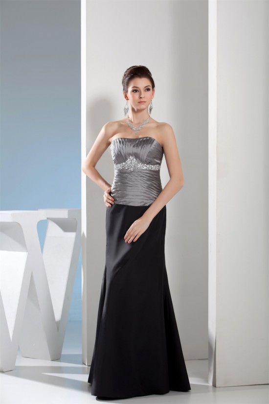 Sheath/Column Floor-Length Taffeta Strapless Mother of the Bride Dresses 2040039