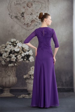 Elegant Half Elbow Length Floor-Length Square Chiffon Long Mother of the Bride Dresses 2040044