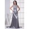 Elegant Lace Silk like Satin Long Silver Mother of the Bride Dresses 2040048