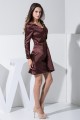 Long Sleeves Elastic Woven Satin Short/Mini Mother of the Bride Dresses 2040051