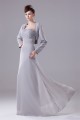 Sheath/Column Long Sleeves Floor-Length Chiffon Mother of the Bride Dresses with A Jacket 2040052
