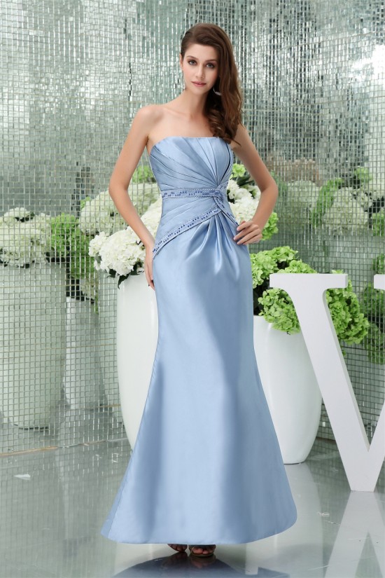 Mermaid/Trumpet Criss Cross Strapless Satin Mother of the Bride Dresses with A 3/4 Sleeve Jacket 2040054