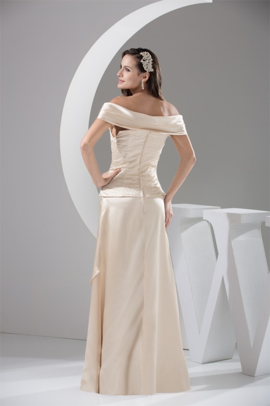 Off-the-Shoulder Sleeveless Floor-Length Mother of the Bride Dresses 2040055