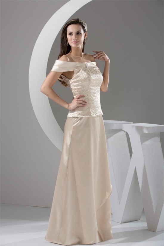 Off-the-Shoulder Sleeveless Floor-Length Mother of the Bride Dresses 2040055