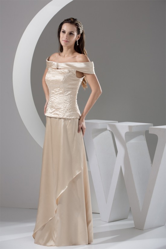 Off-the-Shoulder Sleeveless Floor-Length Mother of the Bride Dresses 2040055