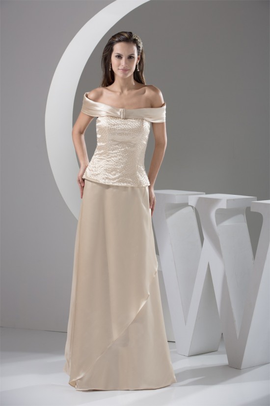 Off-the-Shoulder Sleeveless Floor-Length Mother of the Bride Dresses 2040055