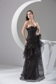 A-Line Sweetheart Handmade Flowers Organza Long Black Mother of the Bride Dresses 2040059