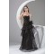 A-Line Sweetheart Handmade Flowers Organza Long Black Mother of the Bride Dresses 2040059