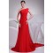 Sheath/Column Ruched Chiffon Long Red Mother of the Bride Dresses 2040063