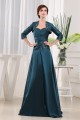 A-Line Floor-Length 3/4 Sleeve Satin Taffeta Mother of the Bride Dresses with A Jacket 2040067
