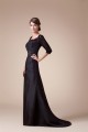 Trumpet/Mermaid Scoop Taffeta Lace 3/4 Length Puddle Train Mother of the Bride Dresses 2040069