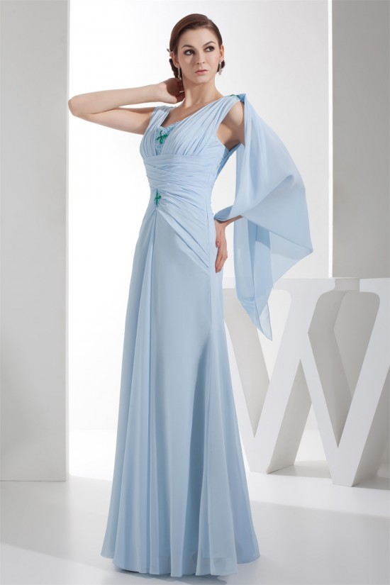 Sheath/Column Beading Chiffon Long Mother of the Bride Dresses 2040071