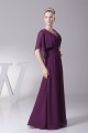 Sheath/Column Pleats Chiffon Silk like Satin Long Mother of the Bride Dresses 2040074