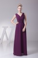 Sheath/Column Pleats Chiffon Silk like Satin Long Mother of the Bride Dresses 2040074