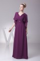 Sheath/Column Pleats Chiffon Silk like Satin Long Mother of the Bride Dresses 2040074