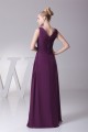 Sheath/Column Pleats Chiffon Silk like Satin Long Mother of the Bride Dresses 2040074