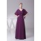 Sheath/Column Pleats Chiffon Silk like Satin Long Mother of the Bride Dresses 2040074
